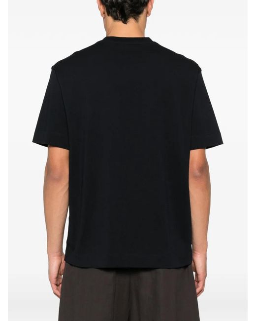 Emporio Armani Black Logo Cotton T-Shirt for men