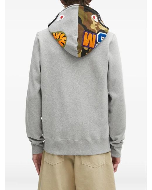 A Bathing Ape Kapuzenjacke mit Haimotiv in Gray für Herren