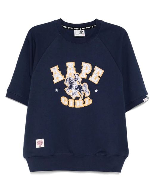 A Bathing Ape Blue Graphic-Print T-Shirt