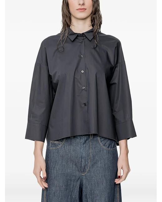 Susanne Bommer Black Relaxed Fit Gathered Blouse
