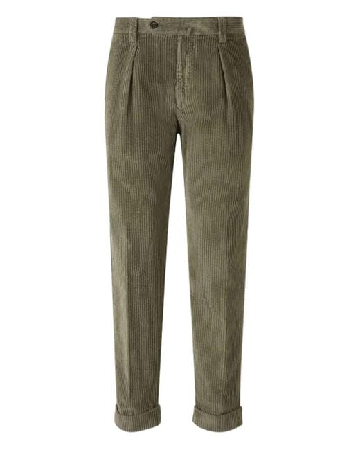 Berwich Green Pleated Corduroy Trousers for men