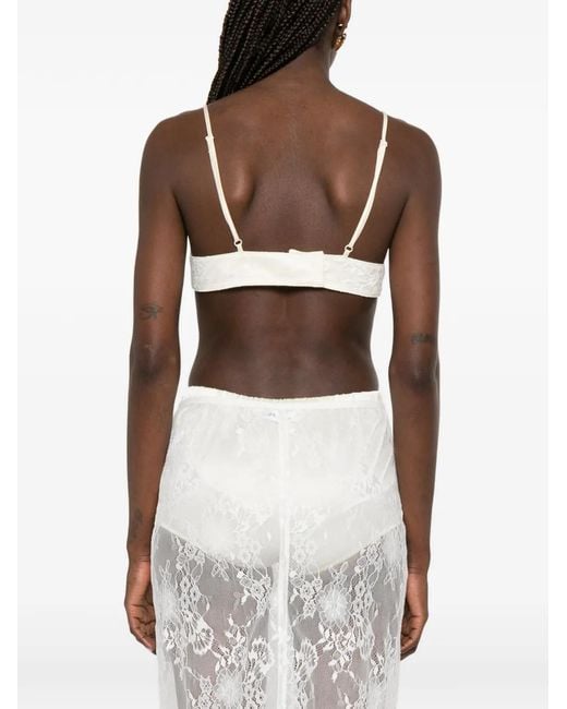 AYA MUSE White Eteri Lace Cropped Top