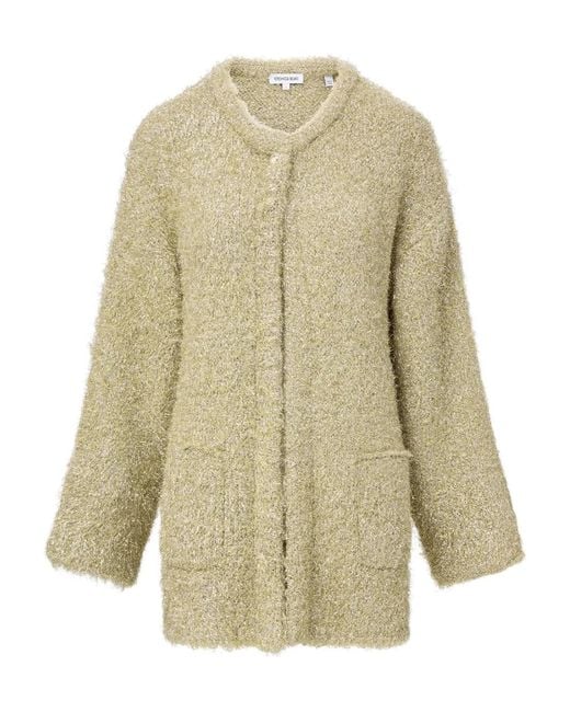 Veronica Beard White Rozan Cardigan im Metallic-Look