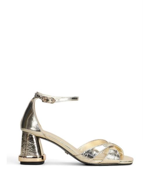 GOLD&ROUGE Natural Cake Metallic-Effect Crossover-Strap Sandals