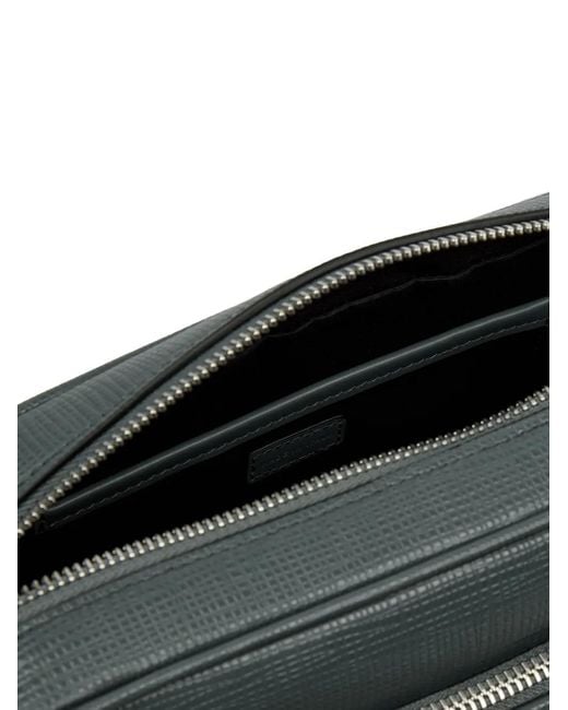 Smythson Black Double-Zip Shoulder Bag
