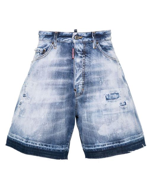 DSquared² Jeans-Shorts in Distressed-Optik in Blue für Herren