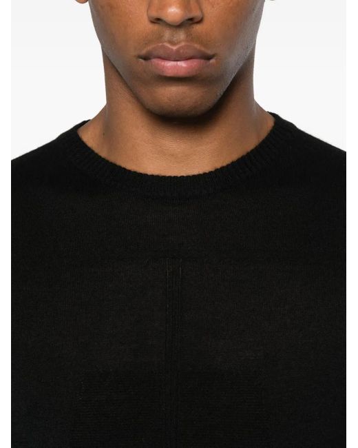 Rick Owens Black Round-Neck Sweater for men