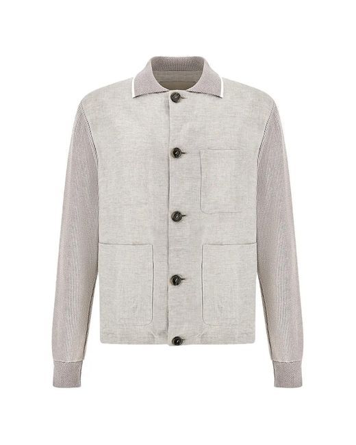 Paul & Shark White Buttoned Cardigan for men