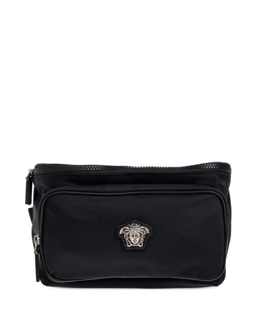 Versace Black La Medusa Nylon Belt Bag for men