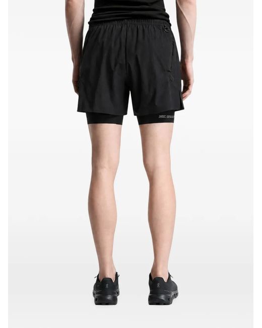 Satisfy Black Rippy 5" Layered Trail Shorts for men