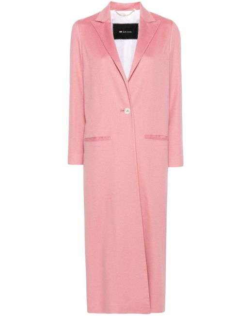 Abrigo largo de cachemira Kiton de color Pink
