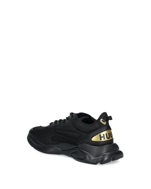HUGO Black Leon Logo-Detail Chunky Sneakers for men
