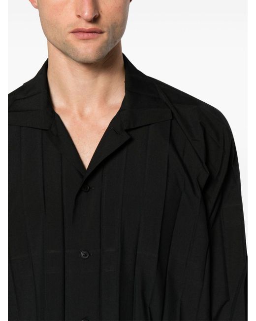 Camicia plissé a strati di Homme Plissé Issey Miyake in Black da Uomo