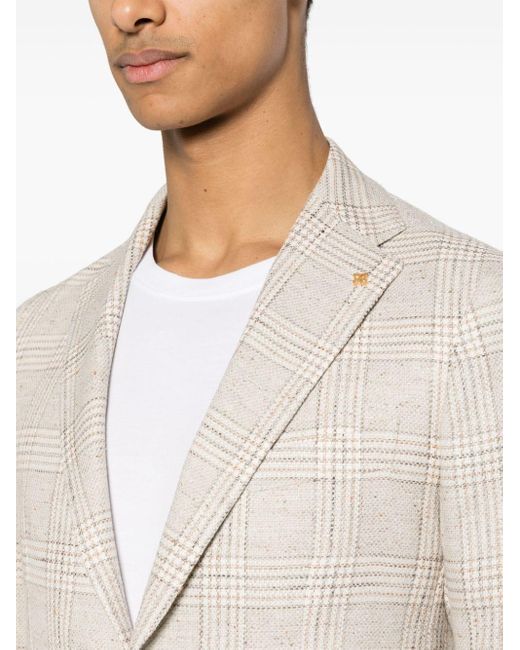Manteau boutonné à carreaux Tagliatore pour homme en coloris Natural