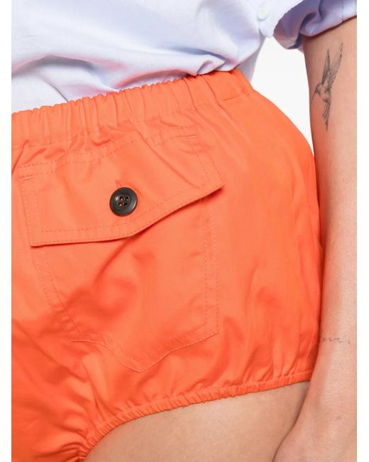 Prada Orange Button Flap Pocket Shorts