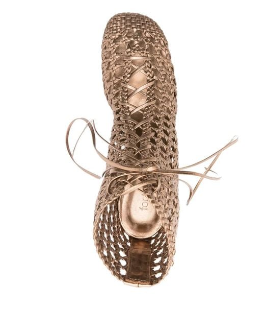 Forte_forte Brown "My Penelope"Stivaletto Chic Intrecciato A Mano