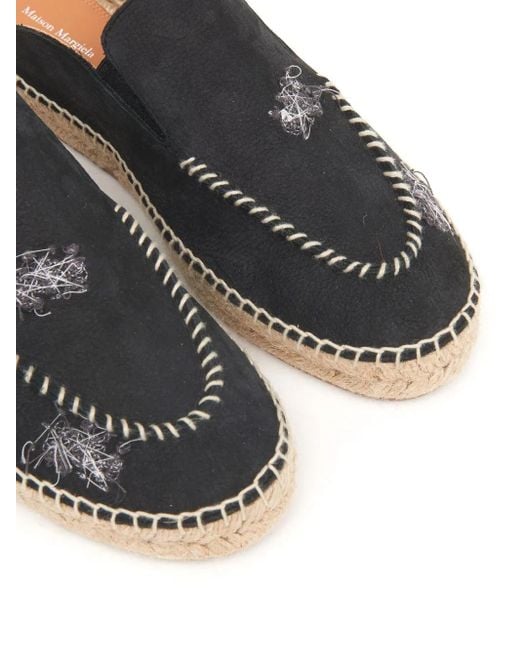 Maison Margiela Black Embroidered Espadrille Mules