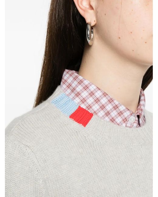 Loewe White Cashmere Crewneck Jumper