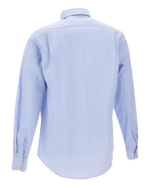 Paul & Shark Blue Button-Down Chest-Pocket Shirt for men