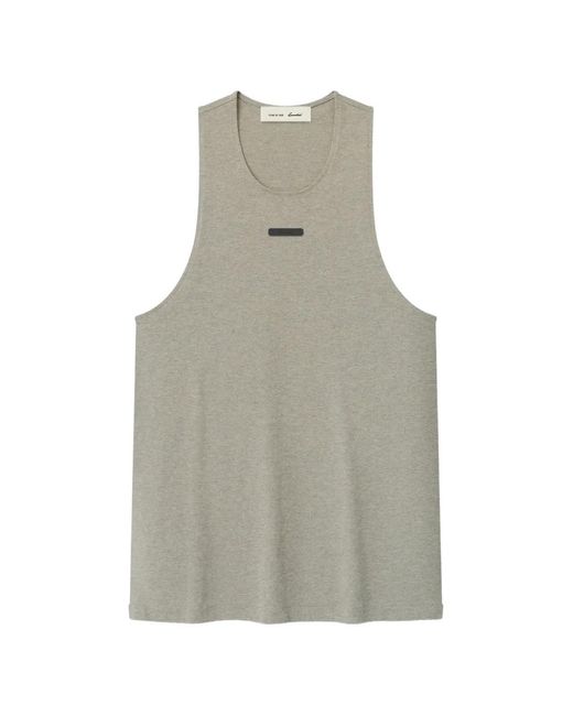Fear Of God Gray Essentials Logo-Patch Vest for men