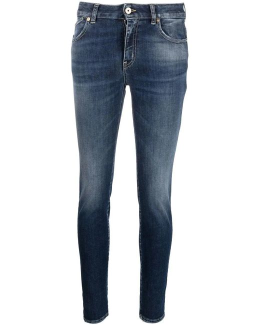 Just Cavalli Blue Mid-Rise Skinny Jeans
