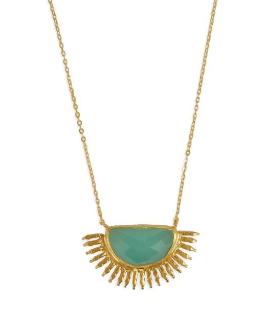Ottoman Hands White Sunrise Aqua Chalcedony Necklace