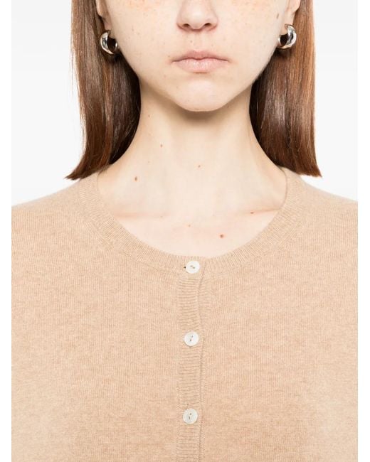 N.Peal Cashmere Natural Cropped Cardigan