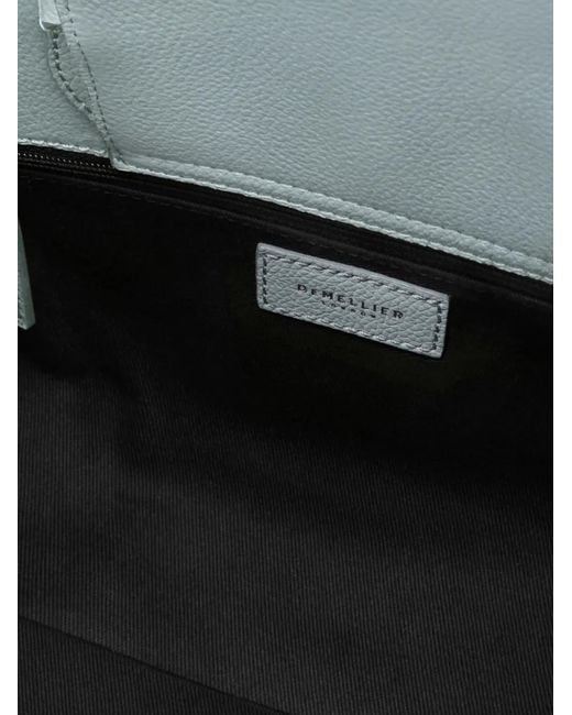 DeMellier London Blue Small Hudson Grain-Leather Tote Bag
