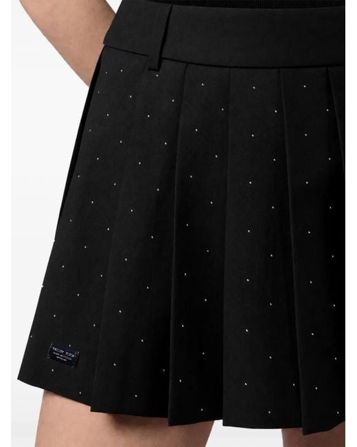 Philipp Plein Black Skull-Print Mini Skirt
