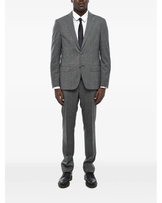 Corneliani Gray District Check Virgin Wool Suit for men