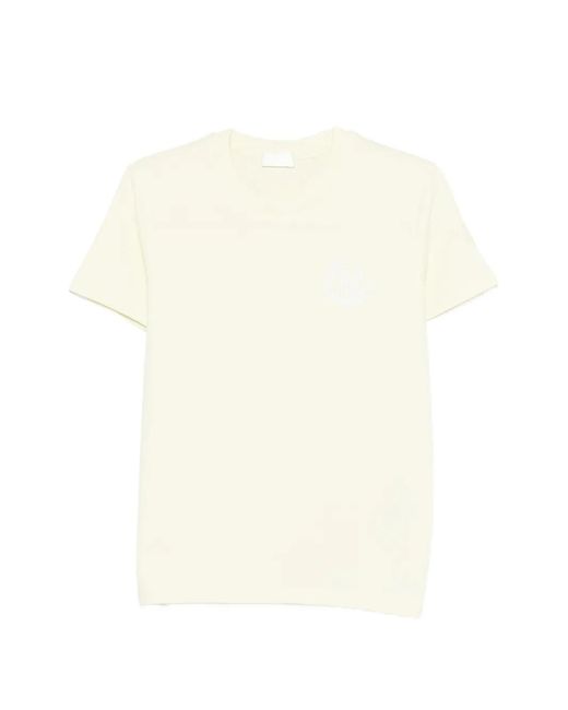 Moncler White T-Shirt À Logo Imprimé