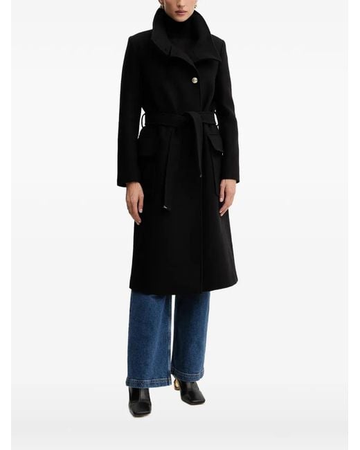 Morgan Black Manteau À Taille Ceinturée