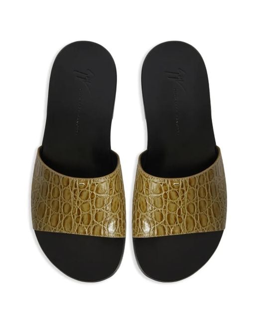 Giuseppe Zanotti Green Adrien Leather Sandals for men