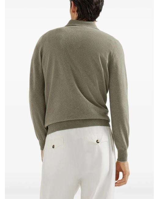 Jersey con cuello de polo Brunello Cucinelli de hombre de color Gray