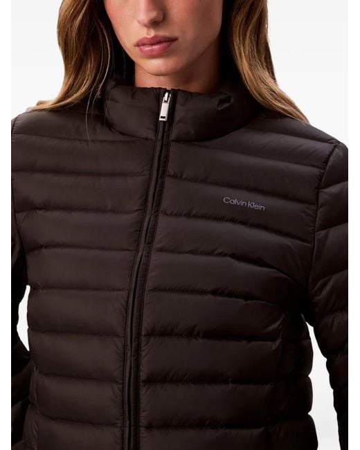 Calvin Klein Black Logo-Print Puffer Jacket