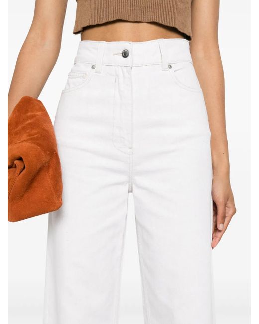 IRO White Martine Cropped Straight Jeans