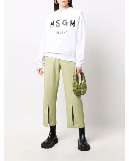 MSGM White Sweatshirt With Logo
