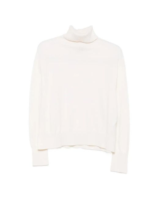 Semicouture White Drop-Shoulder Sweater