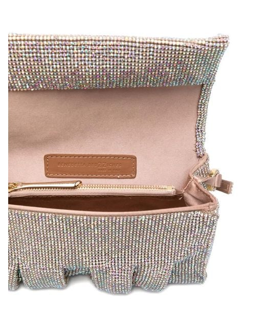 Benedetta Bruzziches Gray Crystal-Embellished Tote Bag