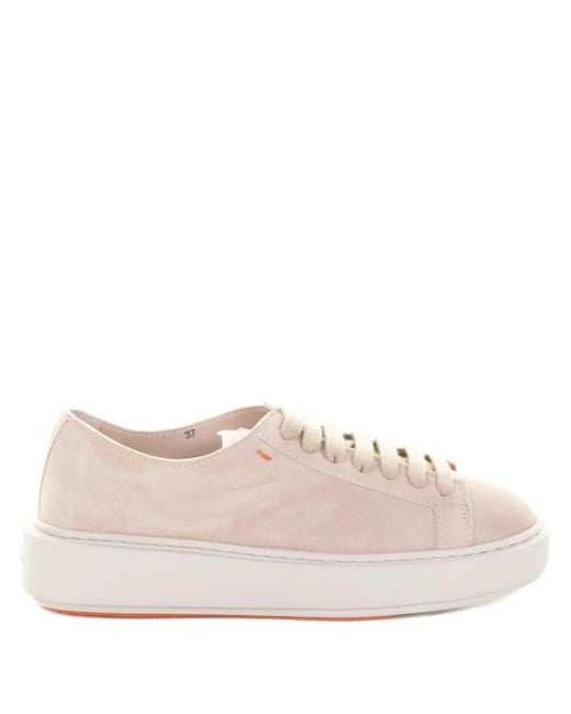 Santoni Pink Lace-Up Sneakers