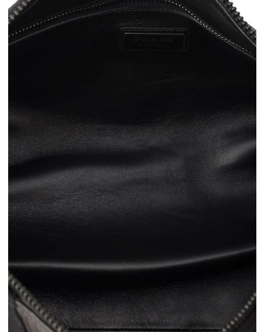 Prada Black Leather Shoulder Bag for men