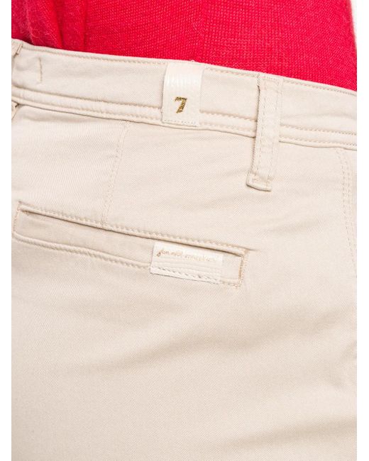 7 For All Mankind Natural Cropped Slim-Fit Trousers