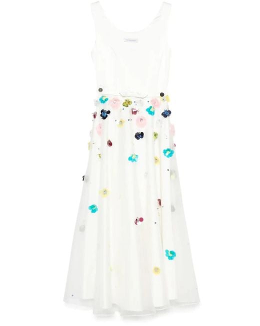 Viktor & Rolf White Besticktes Maxikleid in A-Linie