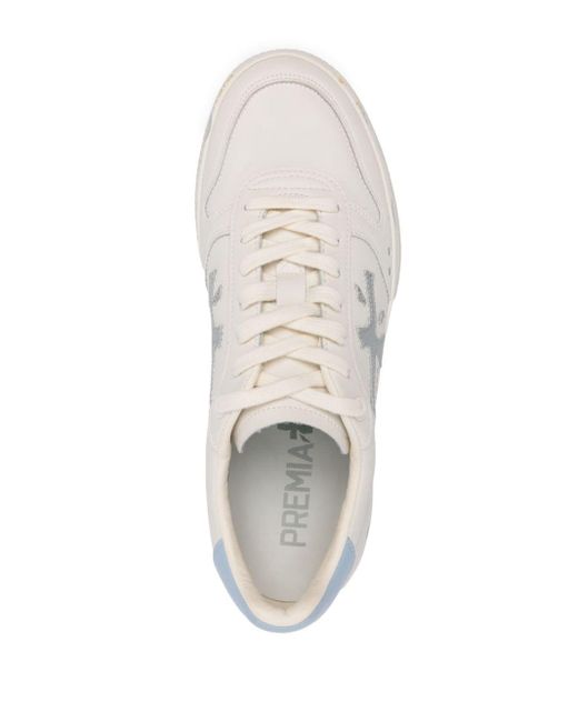 Premiata Leren Sneakers Met Plateauzool in het White