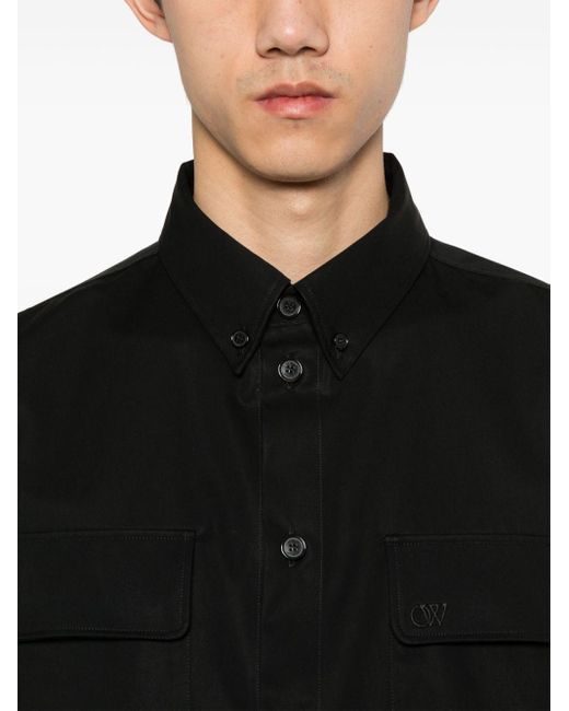 Chemise en coton à logo brodé Off-White c/o Virgil Abloh pour homme en coloris Black