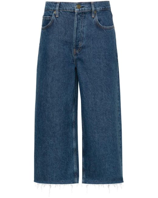 FRAME Blue Easy Capri High-rise Cropped Jeans - Women's - Recycled Cotton/regenerative Cotton