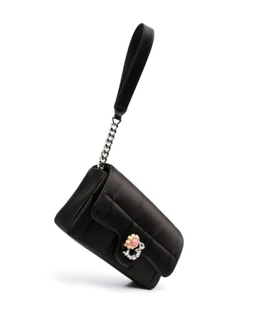 DSquared² Black D2 Statement Quilted Clutch Bag