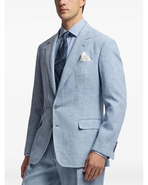 Ralph Lauren Blue Glenn Delave Double-Breasted Blazer for men