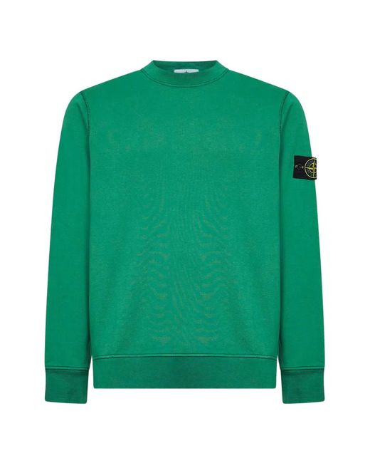Stone Island Green Round Neck Sweatshirt for men