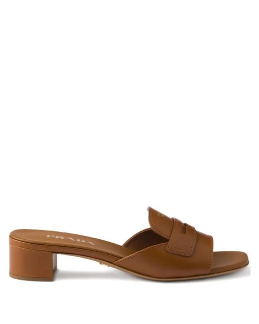 Prada Brown Leather Sandals